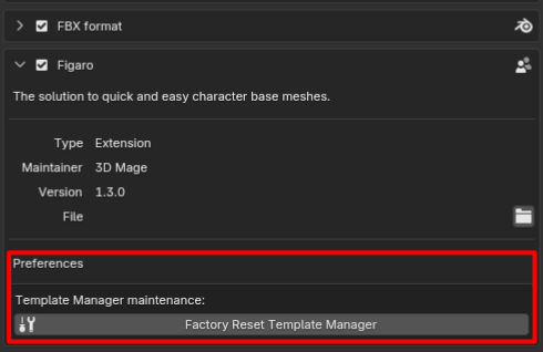 Factory Reset Template Manager